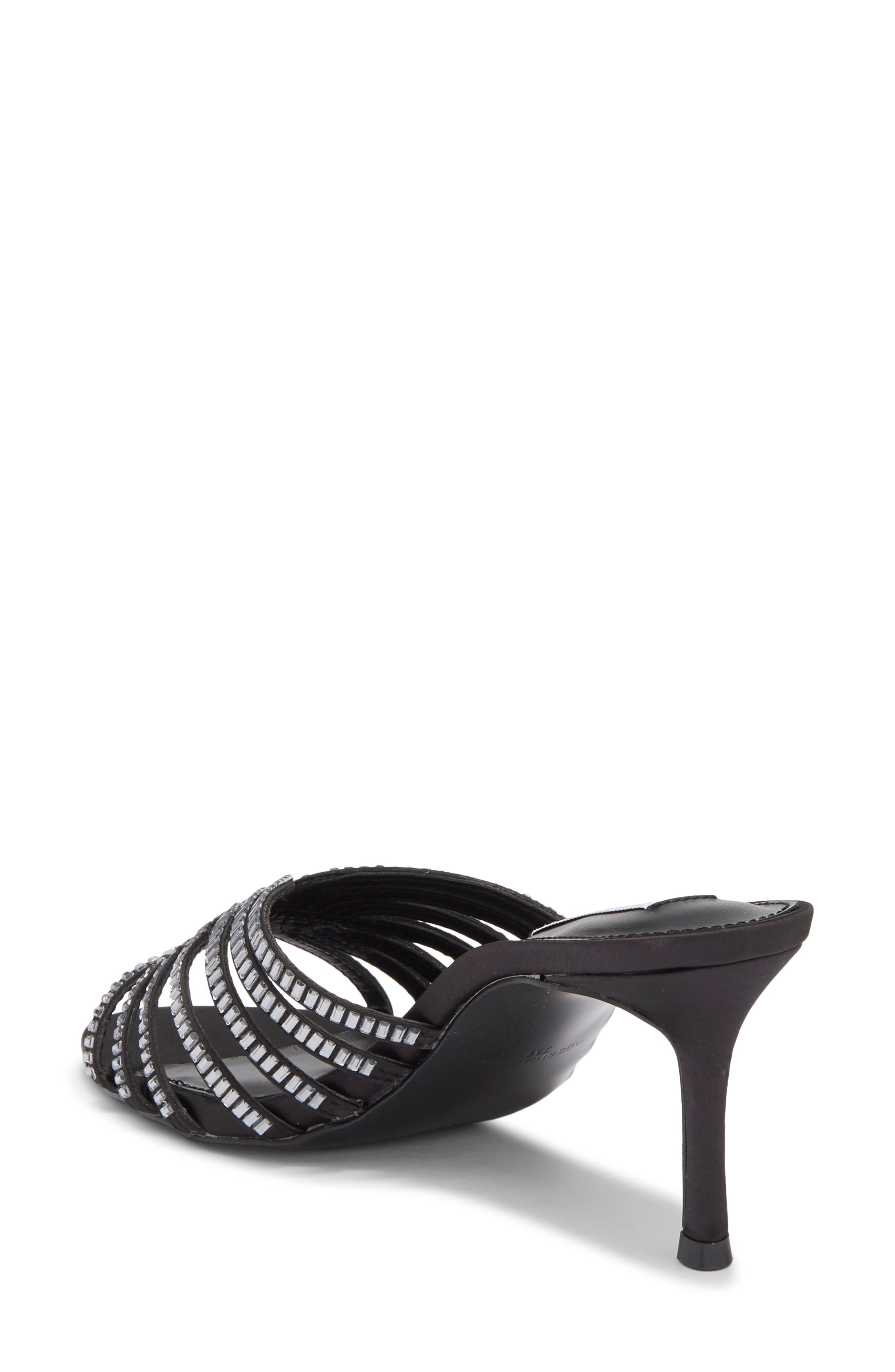 Steve Madden Melanyy Crystal Embellished Slide Sandal, Alternate, color, Black