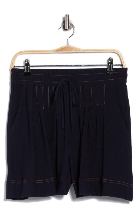 Topstitched Pull-On Shorts