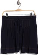 Adrianna Papell Topstitched Pull-On Shorts