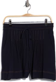Adrianna Papell Topstitched Pull-On Shorts
