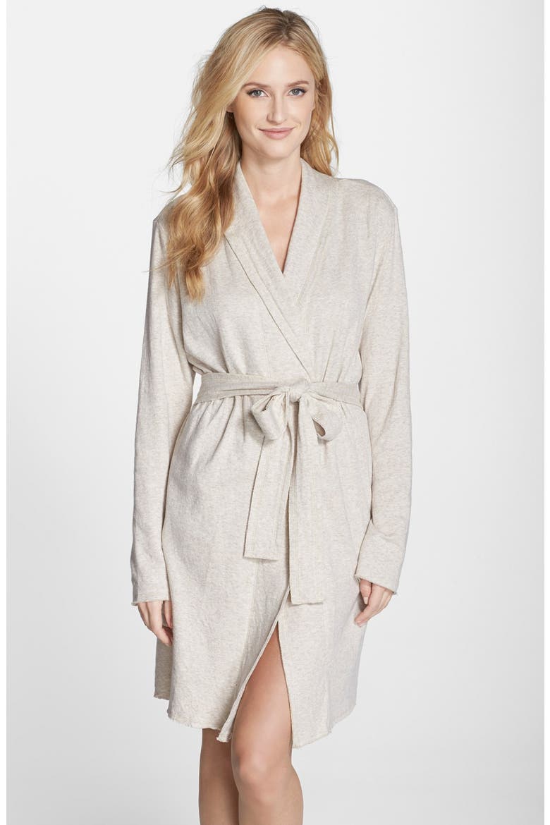 'Lazy Mornings' Cotton Robe, Main, color, OATMEAL  HEATHER