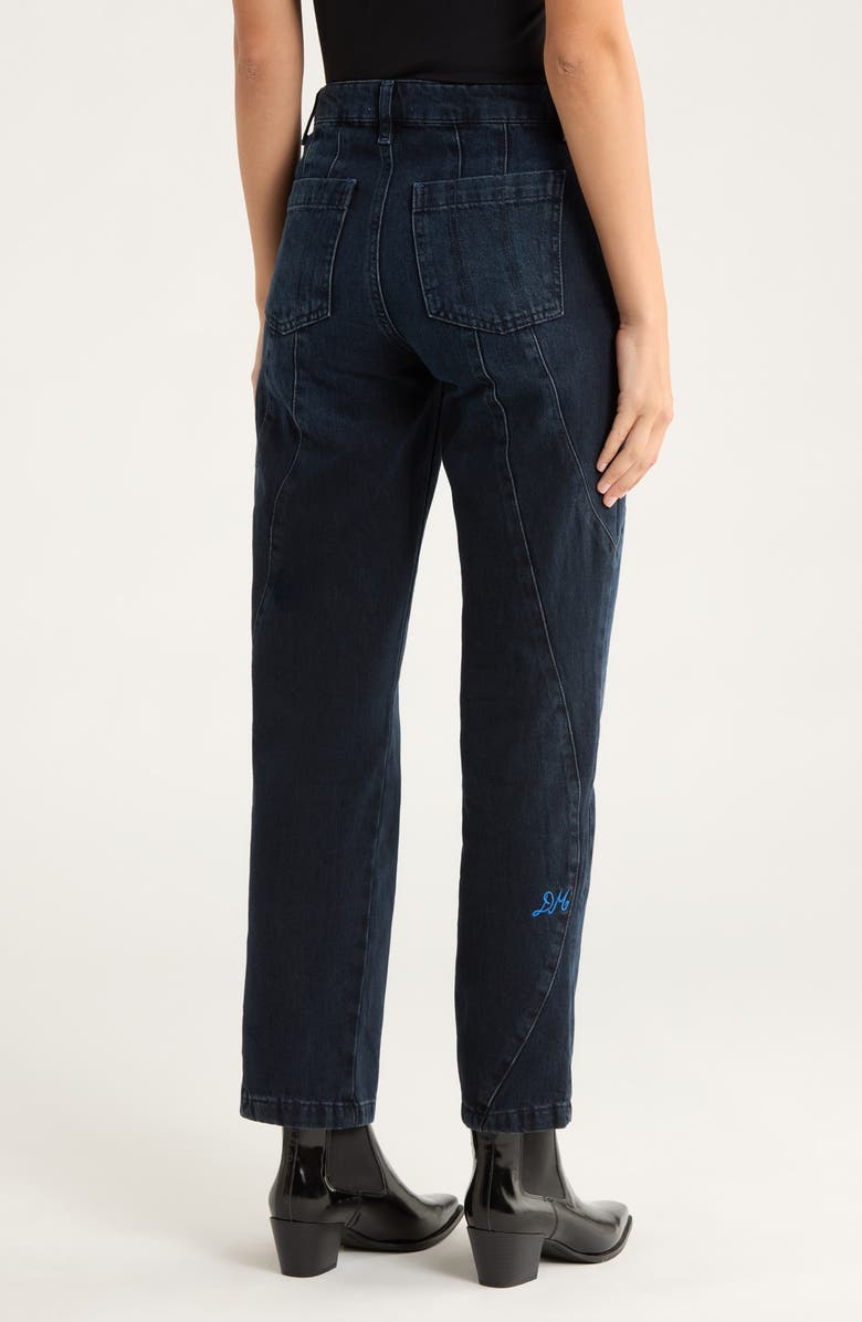 Damson Madder Juli Wavy Seam Wide Leg Jeans, Alternate, color, Blue