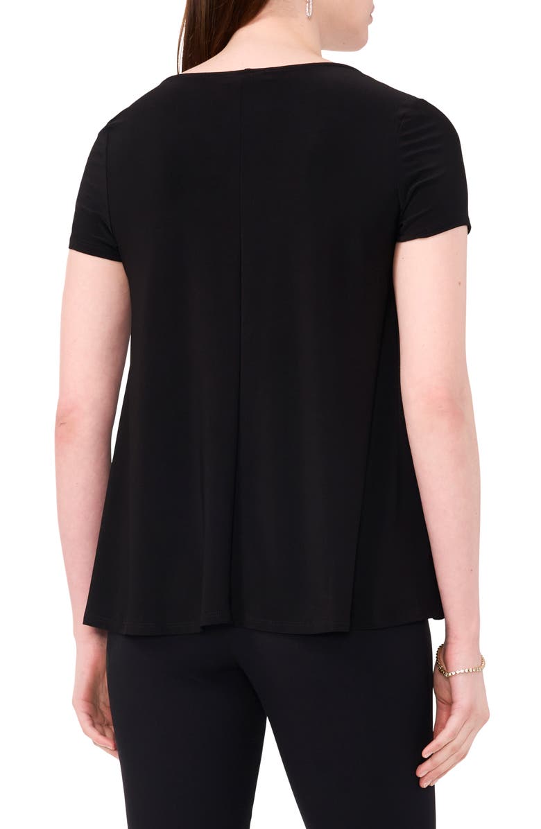 Chaus Split Hem Bateau Neck T-Shirt, Alternate, color, Rich Black 060