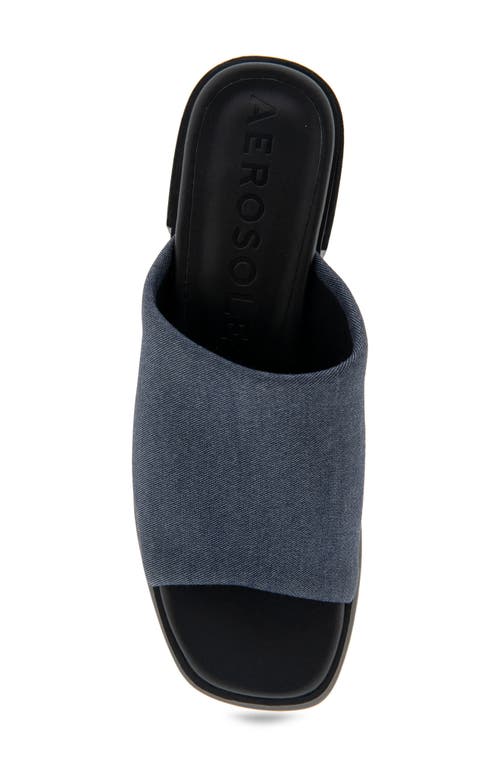 Shop Aerosoles Denise Platform Sandal In Dark Blue Stretch Fabric