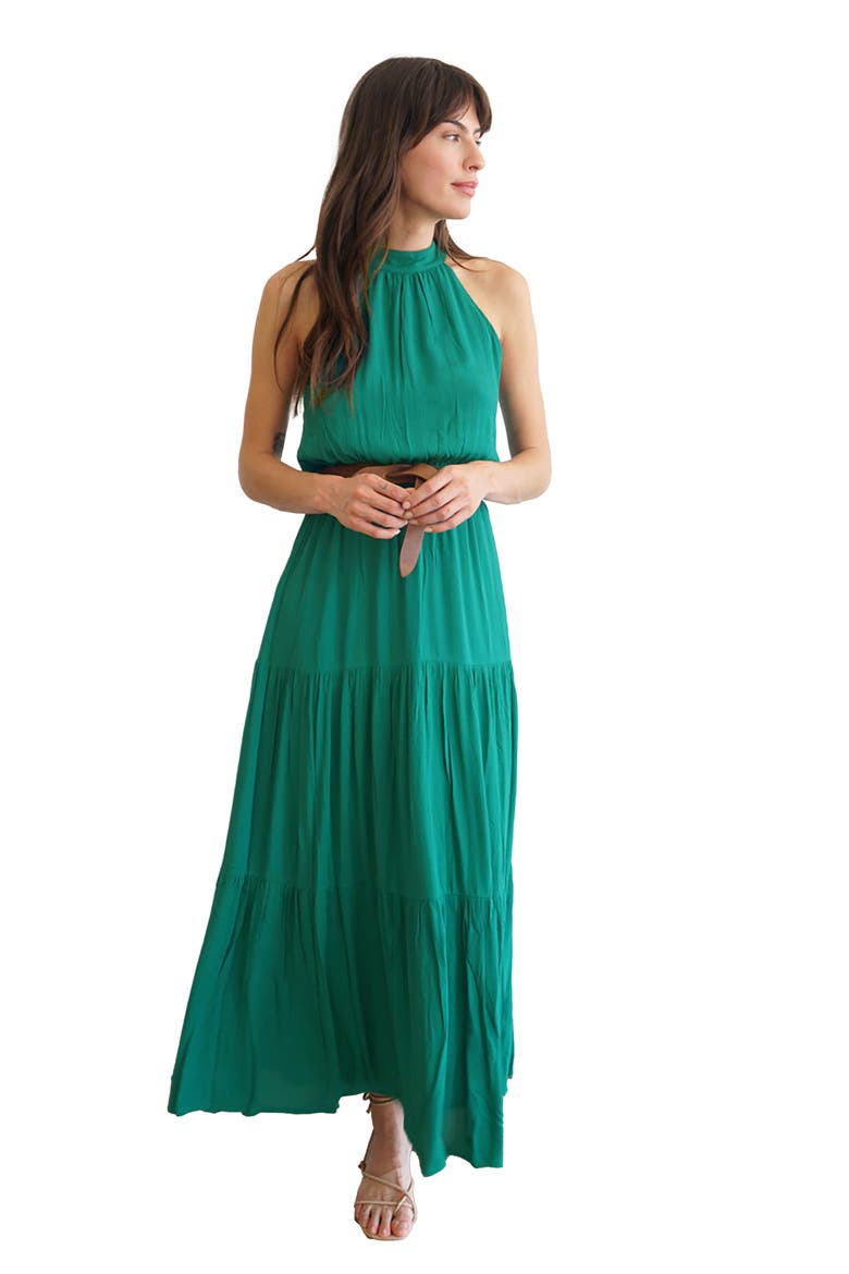 Gia Halter Maxi Dress, Main, color, Emerald Green
