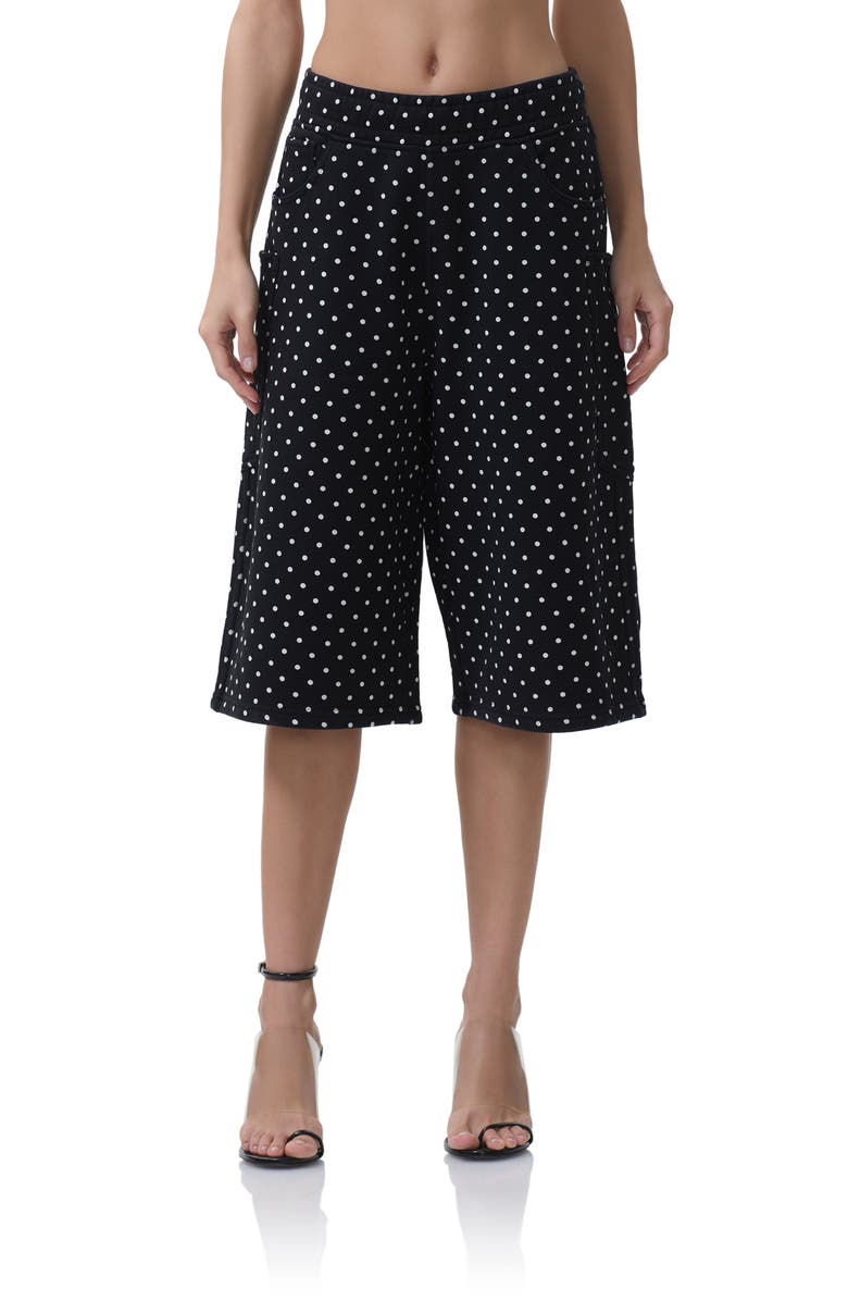 AFRM Conrad Polka Dot Bermuda Shorts, Main, color, Noir Micro Dot
