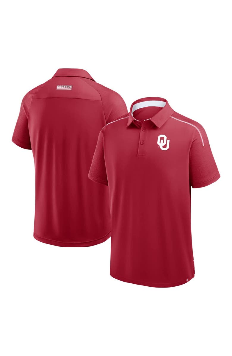 FANATICS Men
s Fanatics Crimson Oklahoma Sooners Take The Lead Defender Raglan Polo, Main, color, Crimson