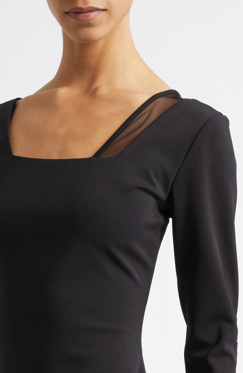 ISRAELLA KOBLA Ivara Mesh Detail Long Sleeve Knit Minidress, Alternate, color, Black