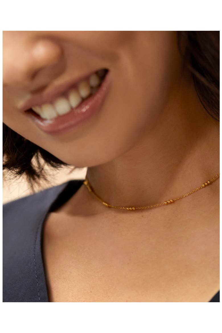 Triple Beaded Chain Necklace, Alternate, color, YELLOW GOLD