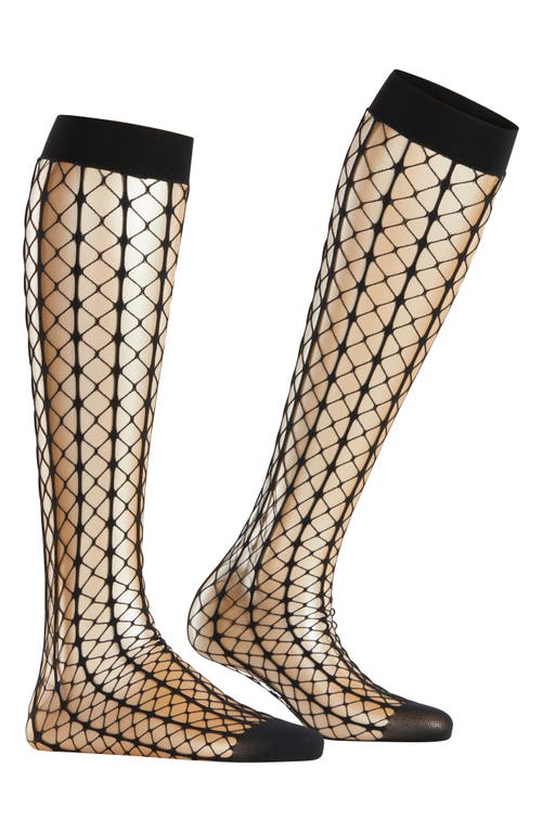 Falke Paradise Net Knee High Socks In Black