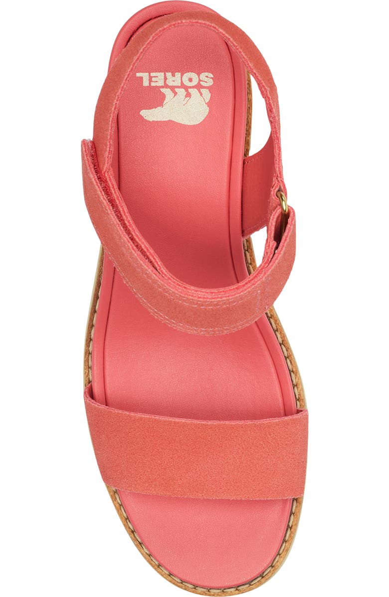 SOREL Joanie IV Y Strap Wedge Sandal, Alternate, color, Coral Blossom/ Gum