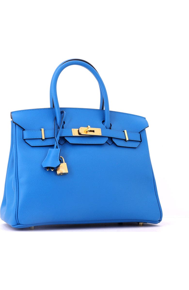 Pre-Owned Hermes Birkin Handbag Blue Epsom with Gold Hardware 30, Alternate, color, Bleu Zanzibar