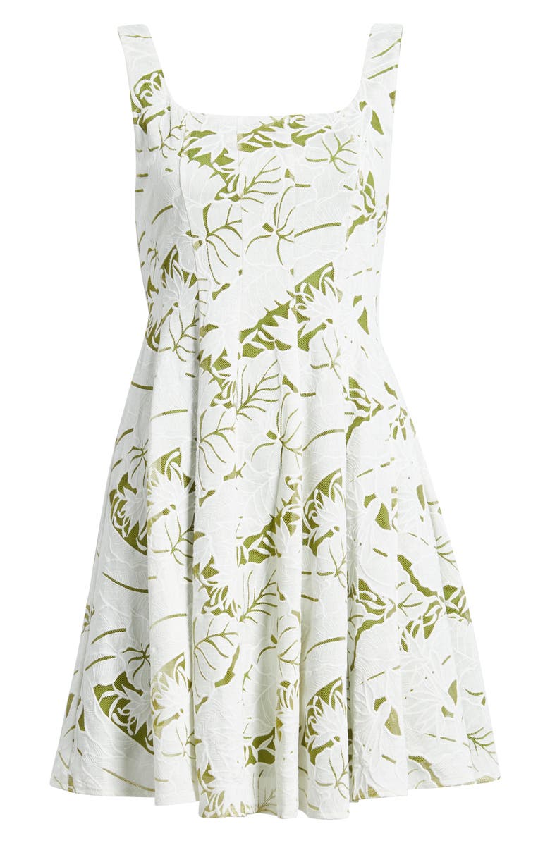 Sam Edelman Palm Jacquard Sleeveless Minidress, Alternate, color, White/ Lime