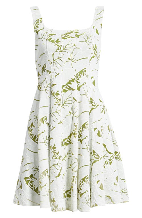 SAM EDELMAN SAM EDELMAN PALM JACQUARD SLEEVELESS MINIDRESS