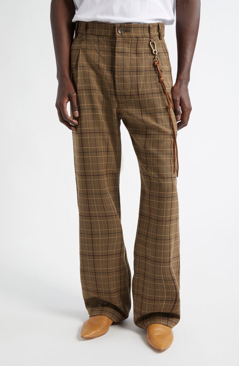 SONG FOR THE MUTE Plaid Loose Pleated Pants, Main, color,