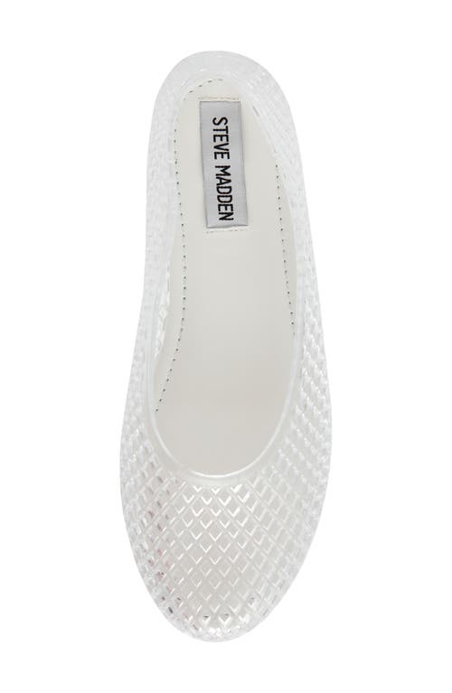 Steve Madden Gyzmo Perforated Jelly Flat In Clear