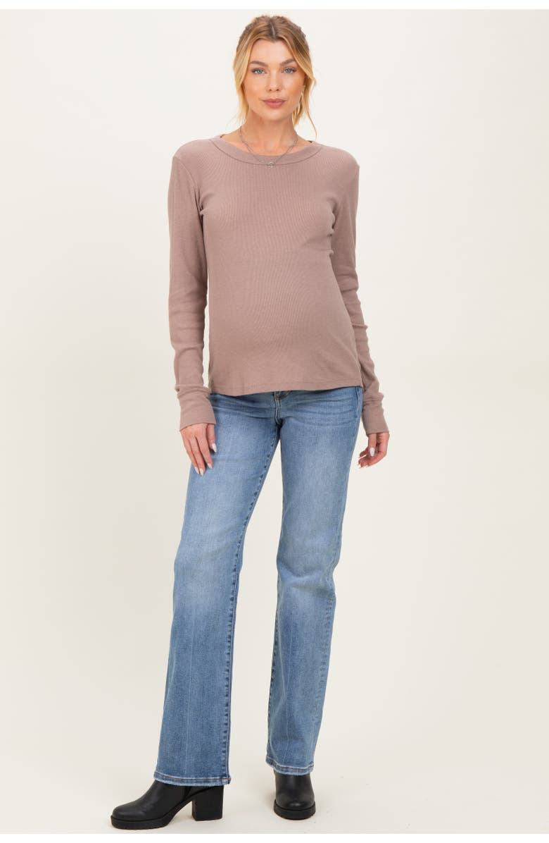 PinkBlush Medium Wash Straight Leg Maternity Jeans, Alternate, color, Blue