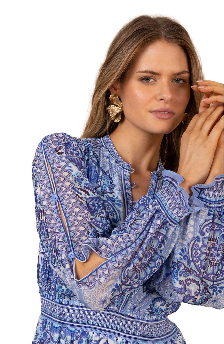 Hale Bob Eleanora Chiffon Maxi Dress, Alternate, color, Blue