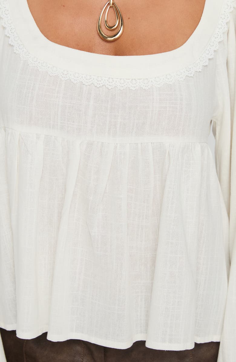 Princess Polly Benjie Long Sleeve Top, Alternate, color, White