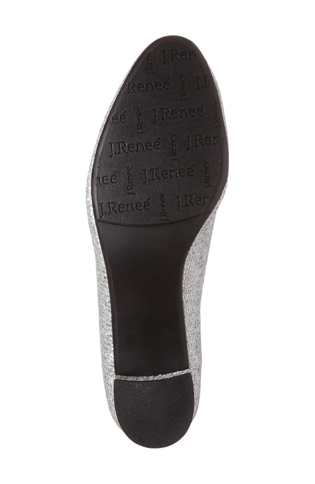 'Bambalina' Block Heel Glitter Pump, Alternate, color, SILVER GLITTER FABRIC