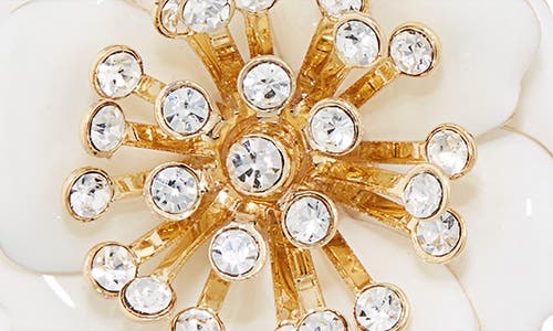 Carolina Herrera Floral Dangle Drop Earrings In White