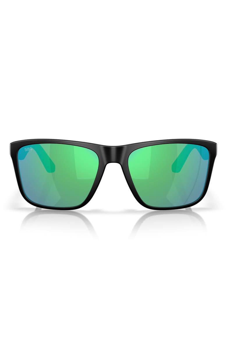 Costa Del Mar Los Alijos 59mm Sunglasses, Main, color, Matte Black / Green