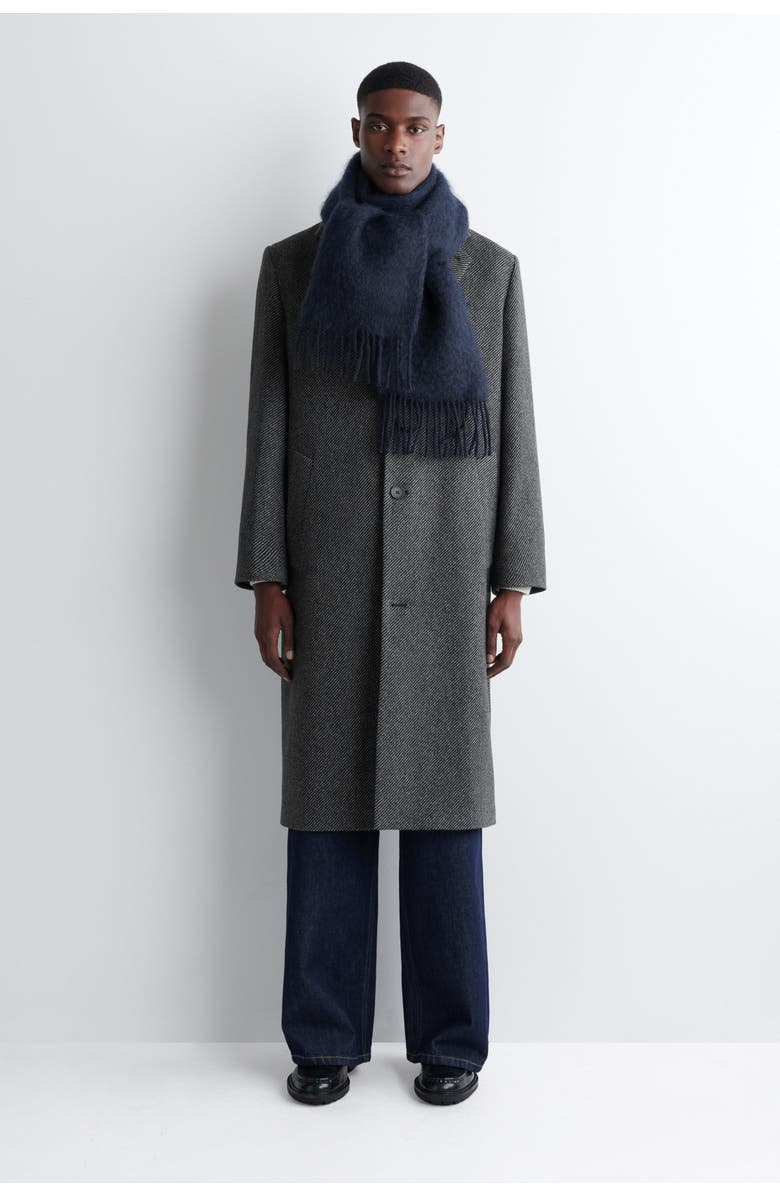 COS Fringed Mohair Scarf, Main, color, Navy