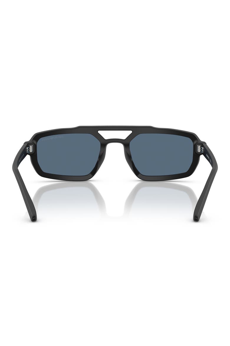 53mm Irregular Sunglasses, Alternate, color, MATTE BLACK / DARK BLUE