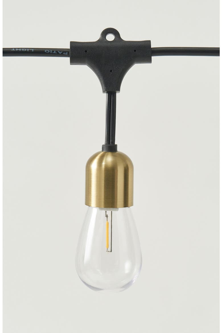Glow Solar Hanging Bulb LED String Lights, Alternate, color, BRASS