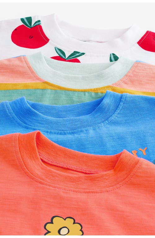 Next Kids' Assorted 4-pack Cotton T-shirts In Orange