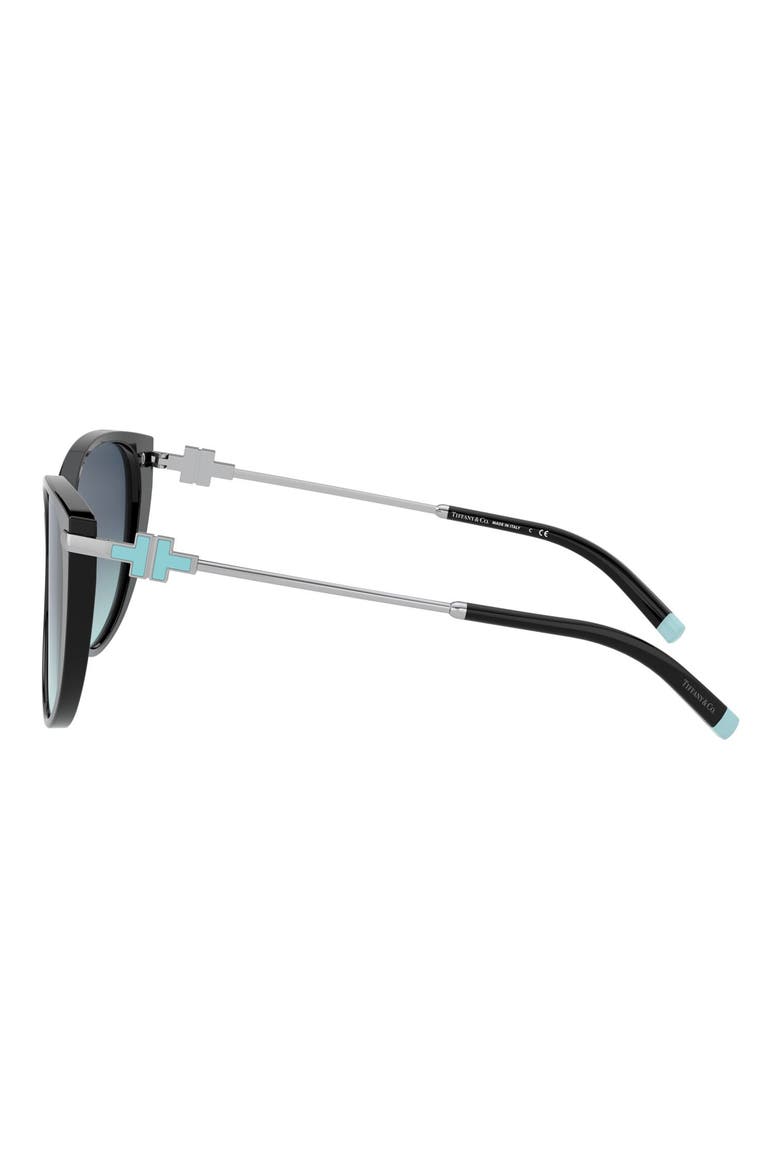 57mm Gradient Cat Eye Sunglasses, Alternate, color, BLACK/ AZURE GRADIENT BLUE
