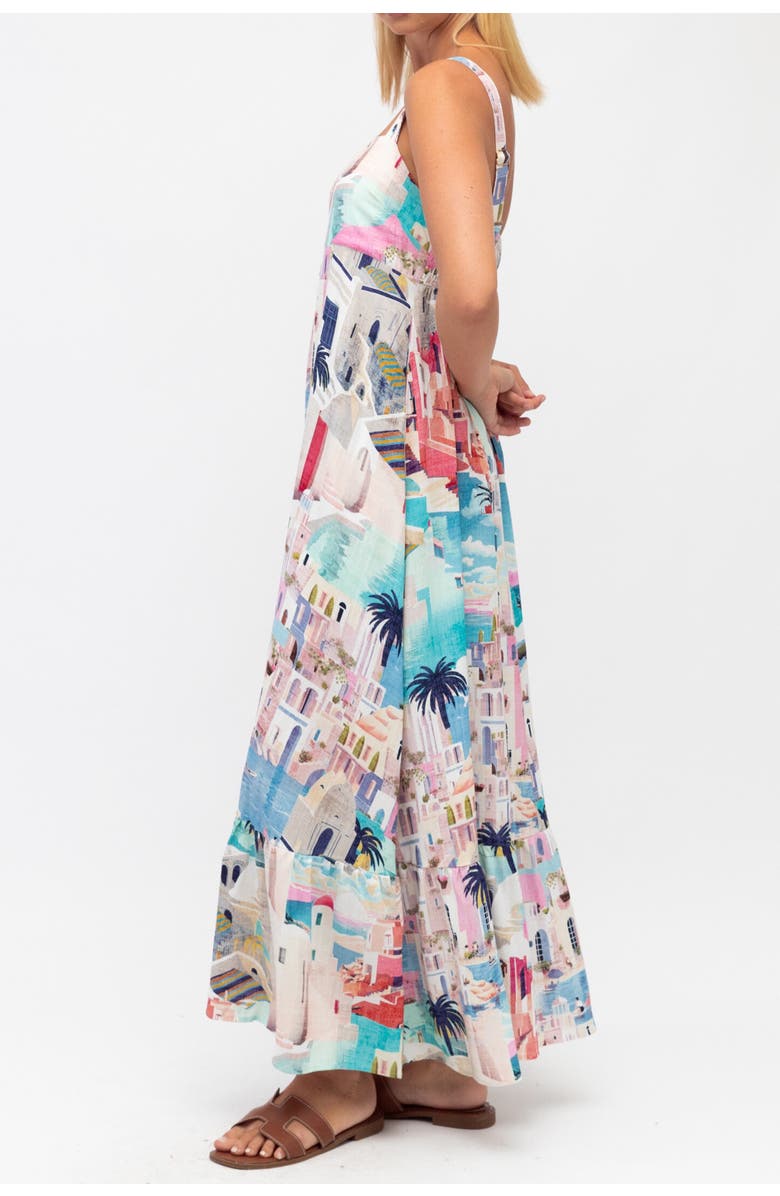 White Closet Sunny Santorini Maxi Dress, Alternate, color, Blue