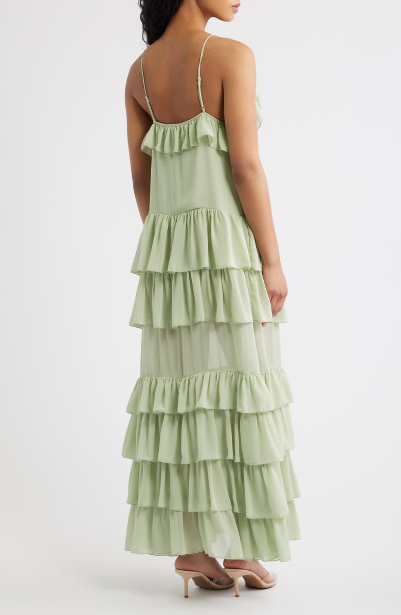 Torn by Ronny Kobo Orcadia Ruffle Maxi Dress, Alternate, color, Sage