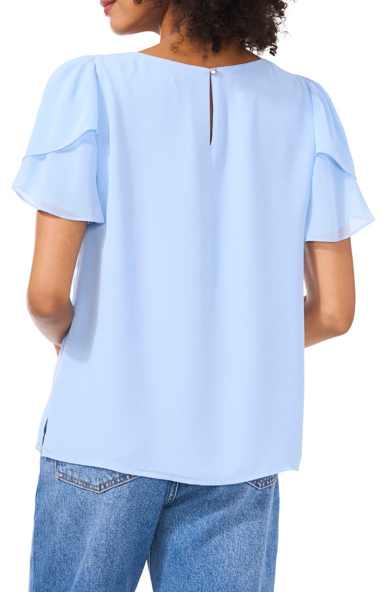 Vince Camuto Tulip Sleeve Chiffon Top, Alternate, color, Sky