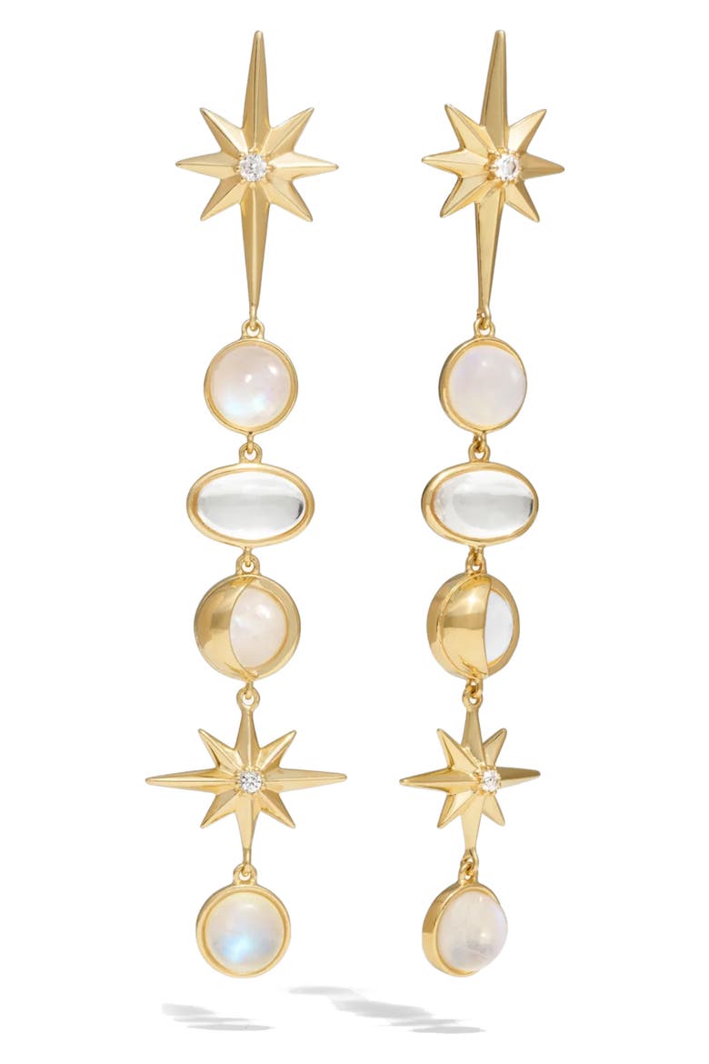 Midnight Reflection Drop Earrings, Main, color, 14K GOLD VERMEIL