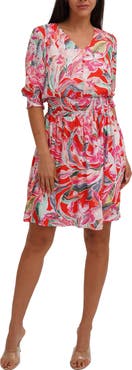 SUNNY LEIGH Elbow Length Sleeve Fit and Flare Dress