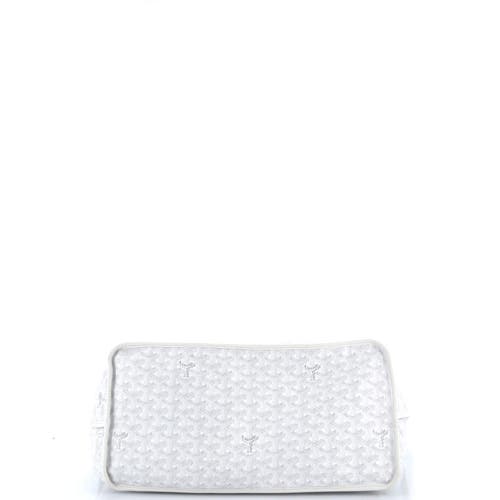 Pre-owned Goyard  Goyard Anjou Reversible Tote Coated Canvas Gm In White