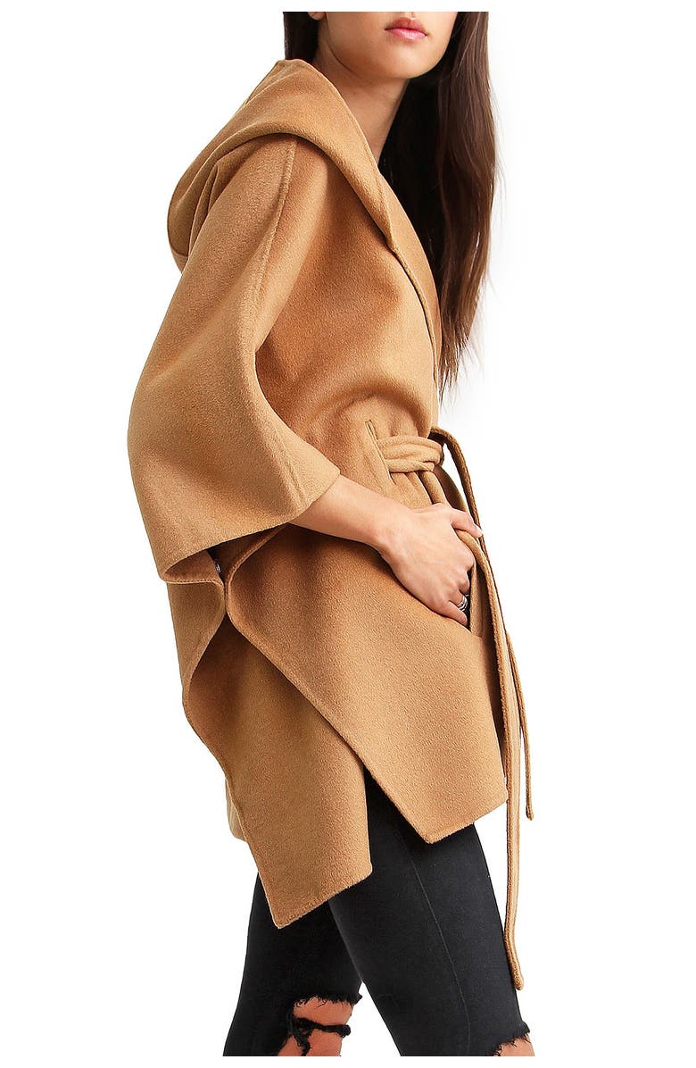 Belle & Bloom Jackson Landing Wool Blend Cape Coat, Alternate, color, Camel