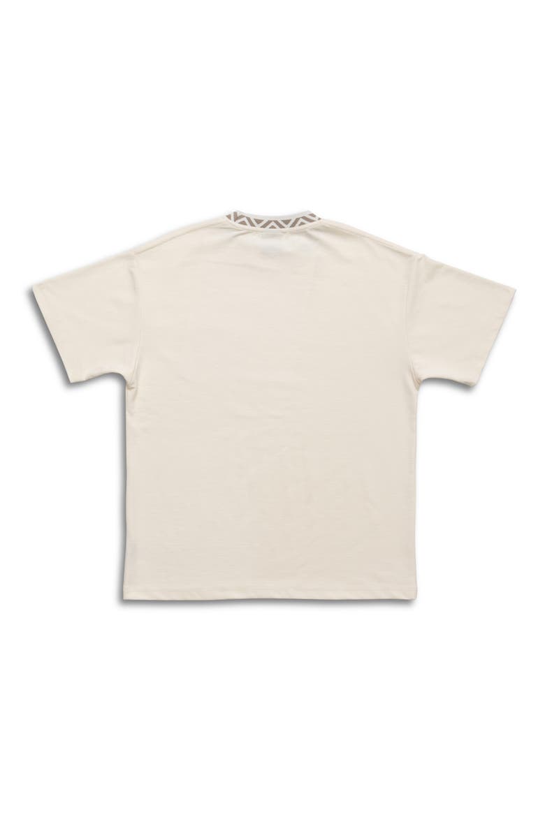 Break Neck Oversize Textured Cotton T-Shirt, Alternate, color, CREAM
