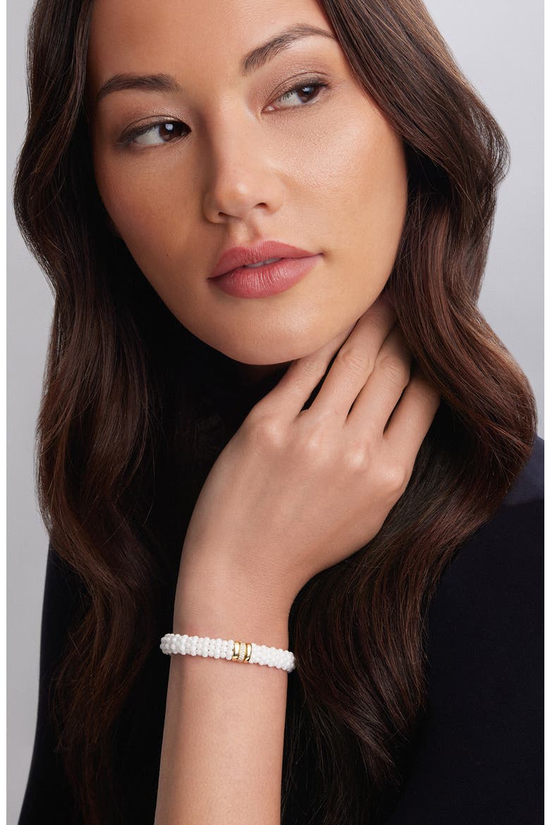 'White Caviar' Diamond Rope Bracelet, Alternate, color, WHITE CAVIAR/ YELLOW GOLD