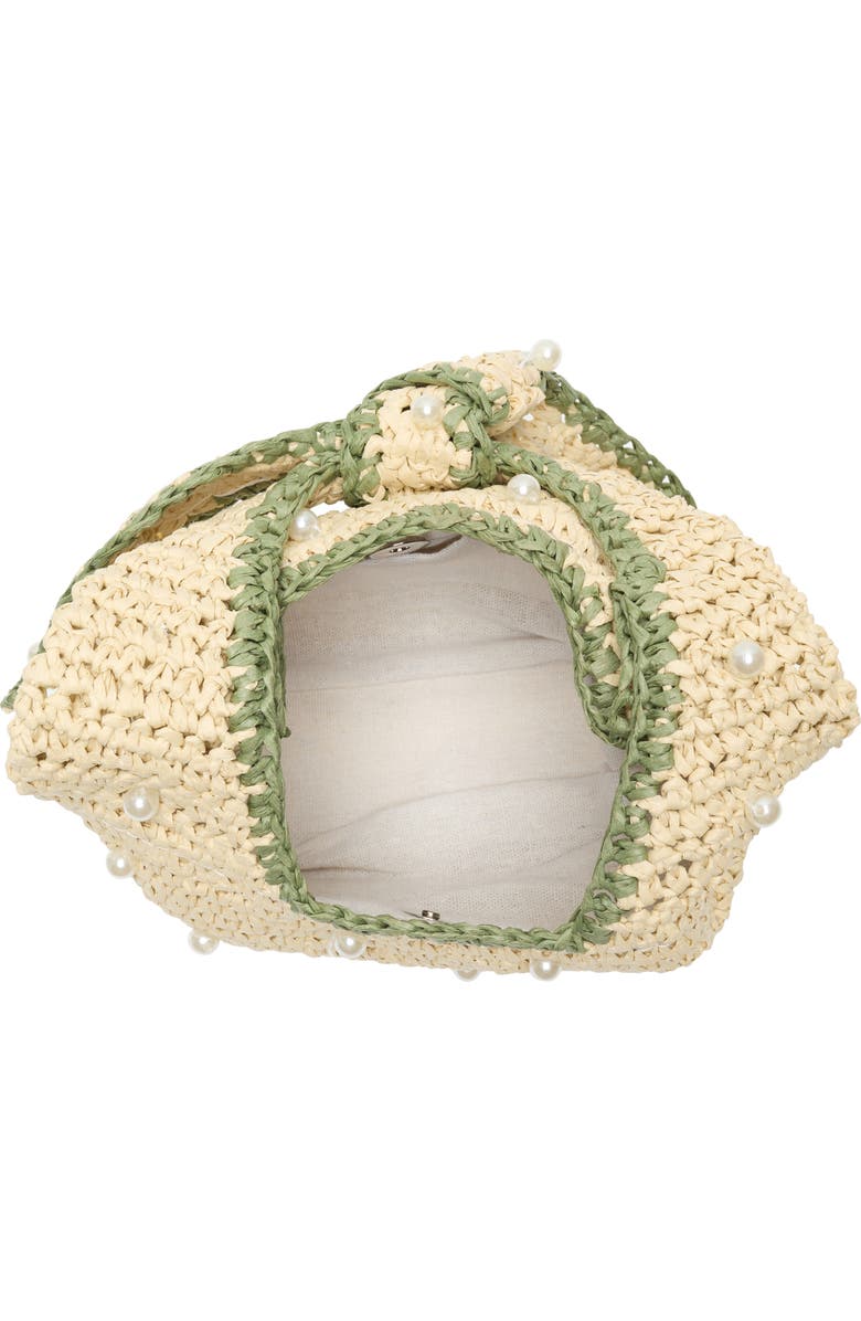 ALESSIA BIANCHI Faux Pearl Shoulder Bag, Alternate, color, Off White/ Lime