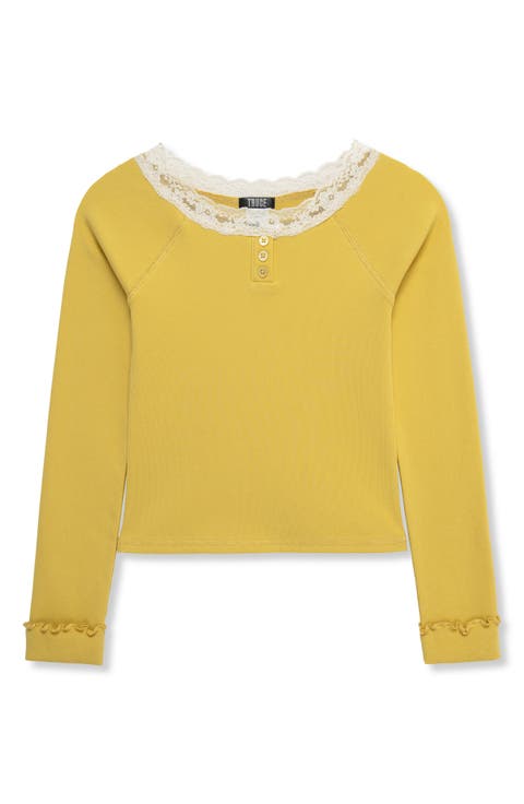 Kids' Rib Knit Long Sleeve Top (Big Kid)