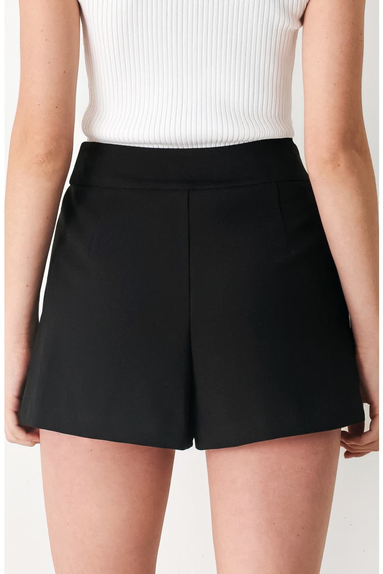 Buckle Pleated Mini Skort, Alternate, color, BLACK