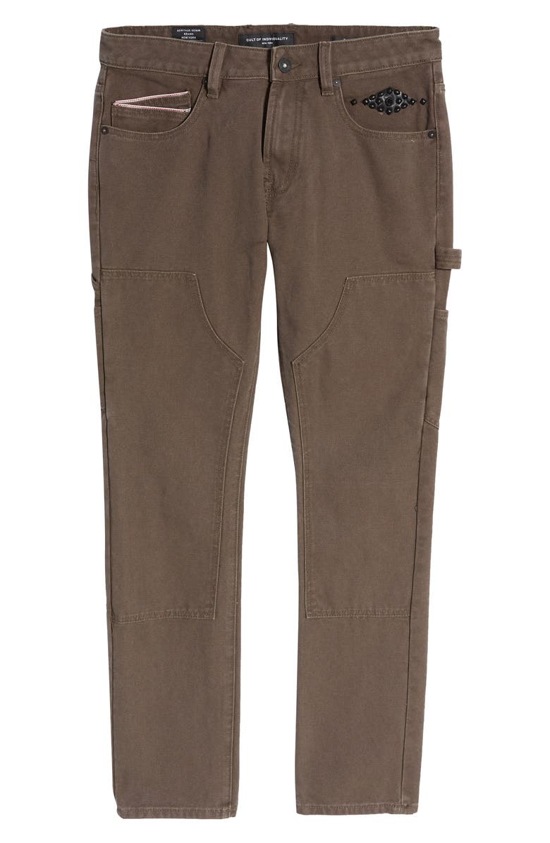 Cult of Individuality Rocker Slim Rigid Straight Leg Carpenter Pants, Alternate, color, Army Green