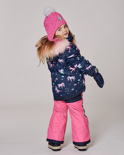 Deux Par Deux Lined Peruvian Knit Hat With Pompom In Pink