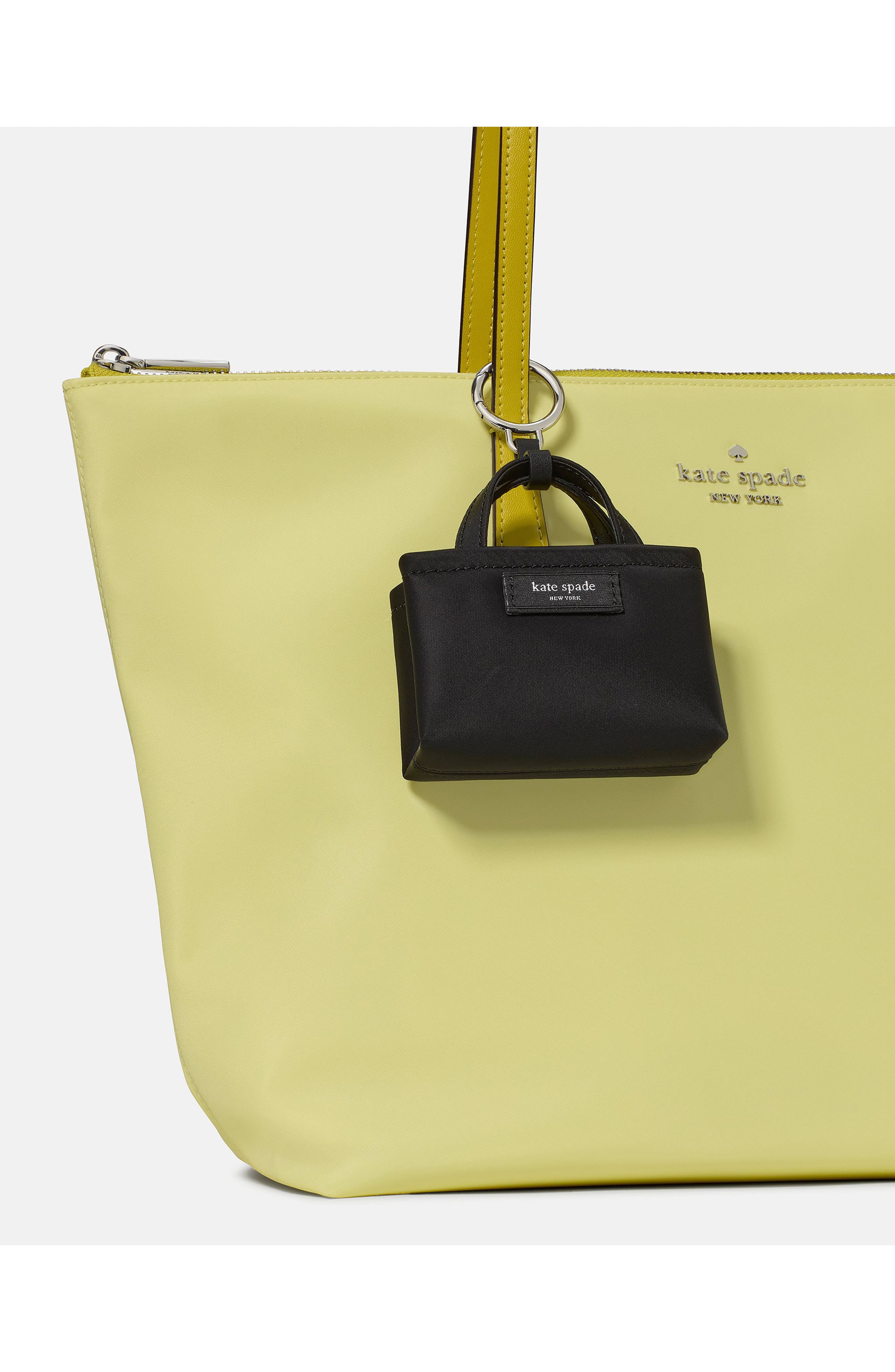 Kate Spade New York nano tote bag charm, Alternate, color, Black