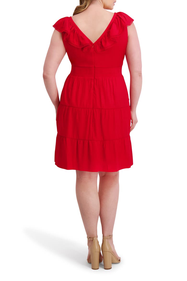 Ruffle Fit & Flare Minidress, Alternate, color, RED
