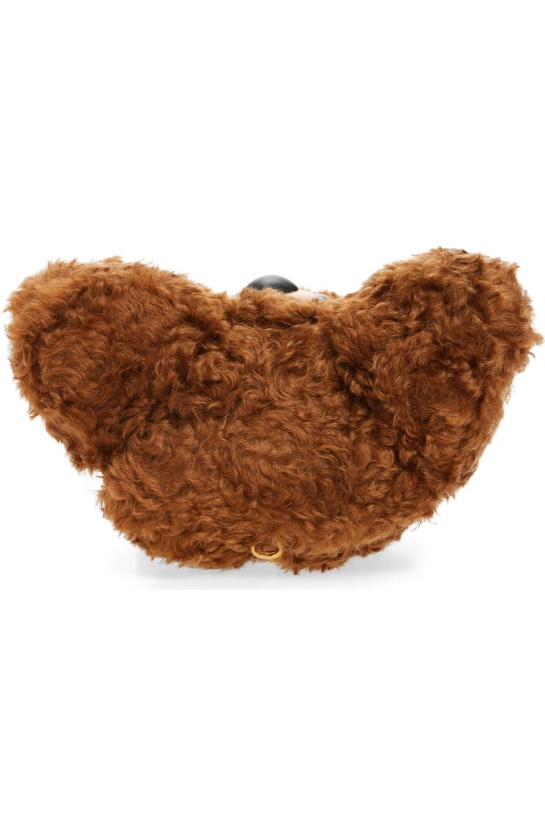 Moschino Teddy Bear Wool Faux Fur Clutch, Alternate, color, Brown