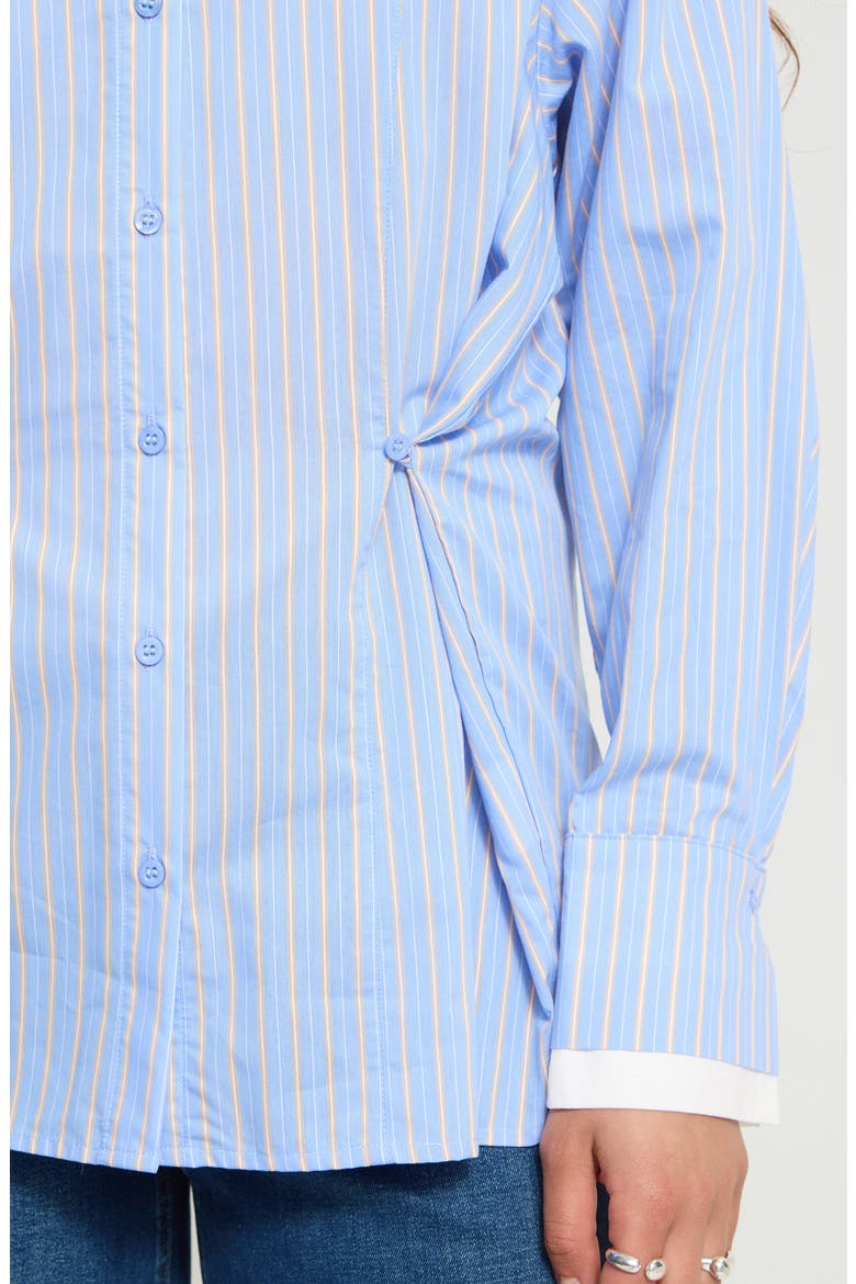 Striped Long Sleeve Button Shirt, Alternate, color, CLASSIC BLUE STRIPE