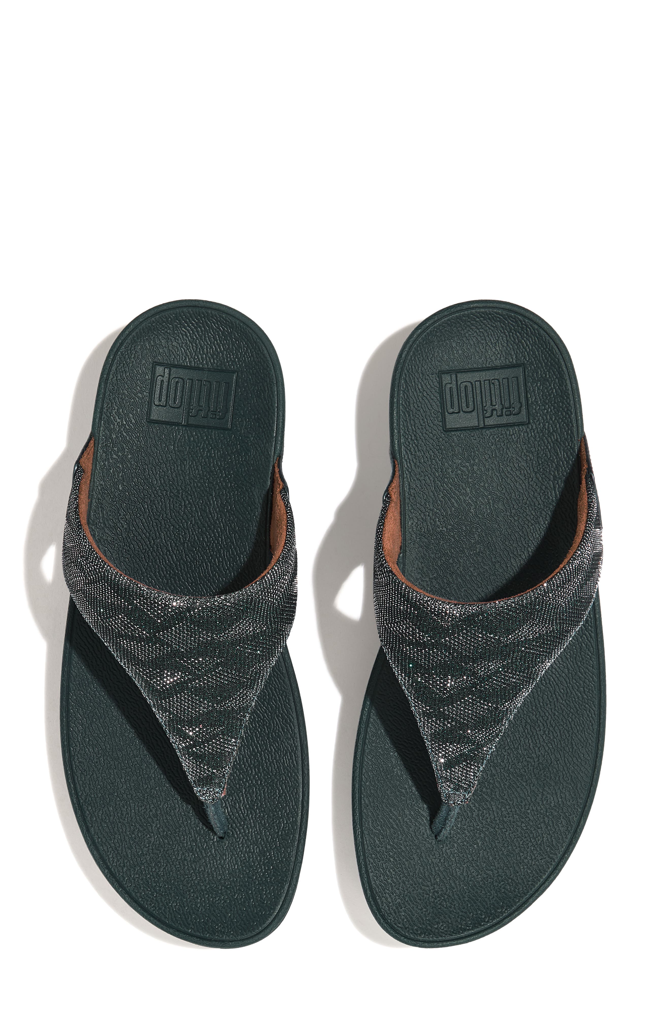 Lulu Glitz Toe Post Sandal, Alternate, color, STEEL BLUE